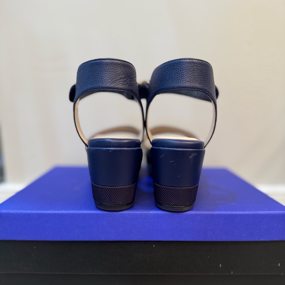 ❤️Cole Haan Navy Blue Platform Shoes Sz 7 - Picture 3 of 7